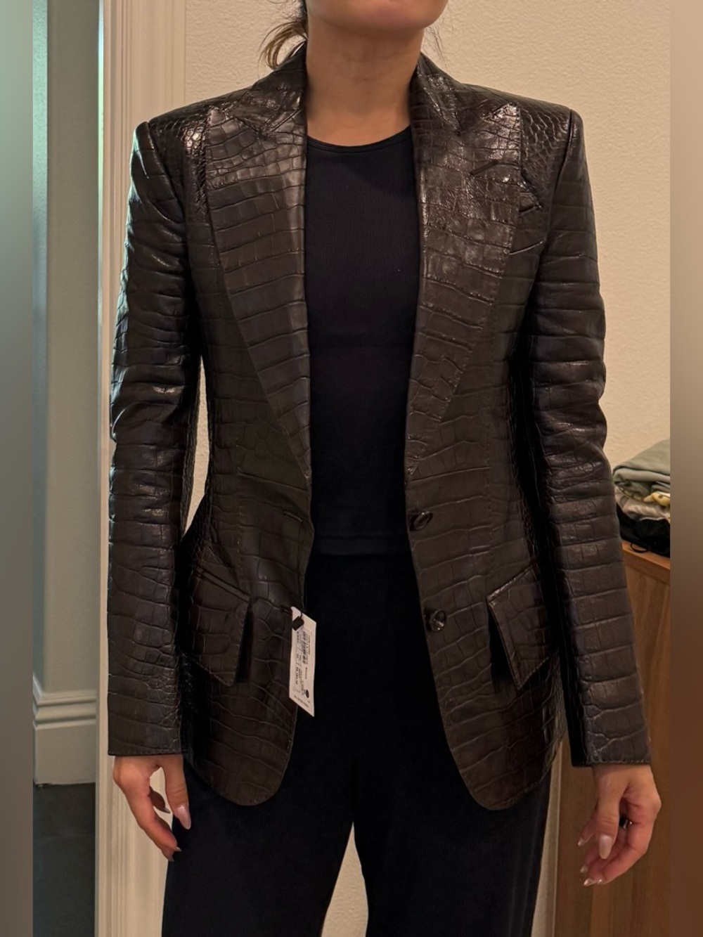 Tom Ford Dark Brown Crocodile leather Blazer ASO kendal Jenner - Picture 7 of 7